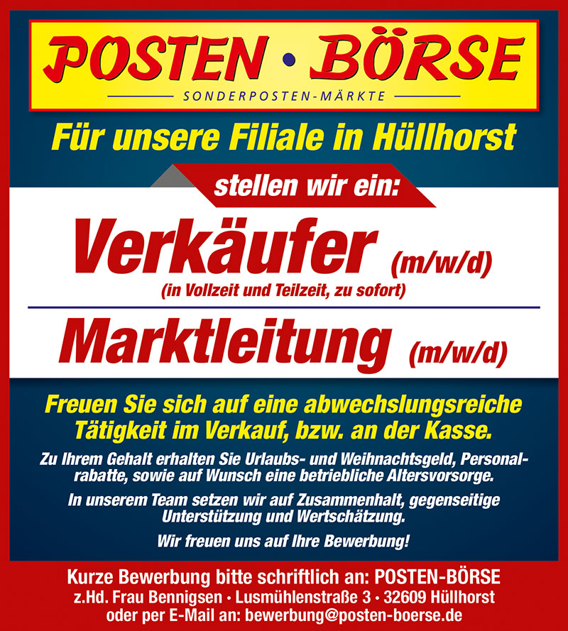 Jobangebot für Hüllhorst