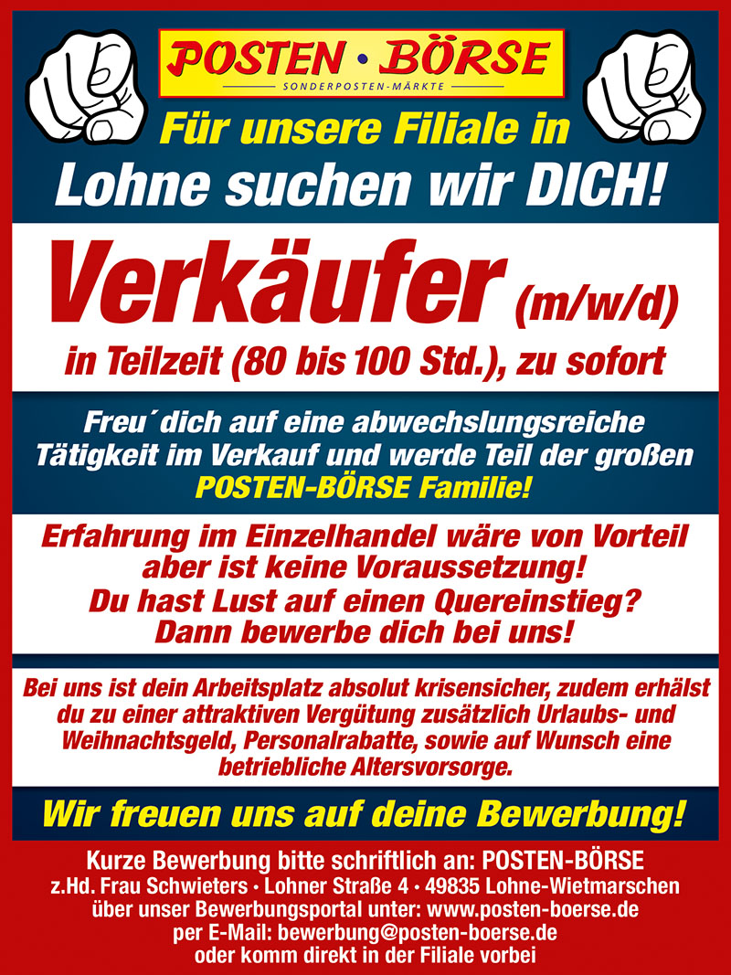 Jobangebot für Lohne-Wietmarschen