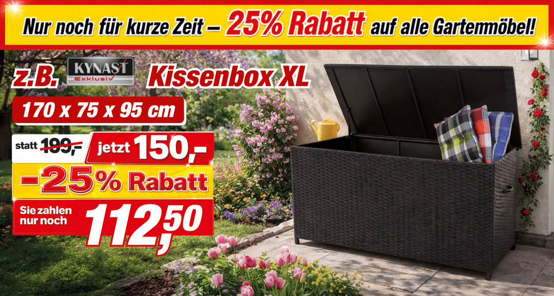 Angebot Kissenbox 112 Euro statt 150 Euro
