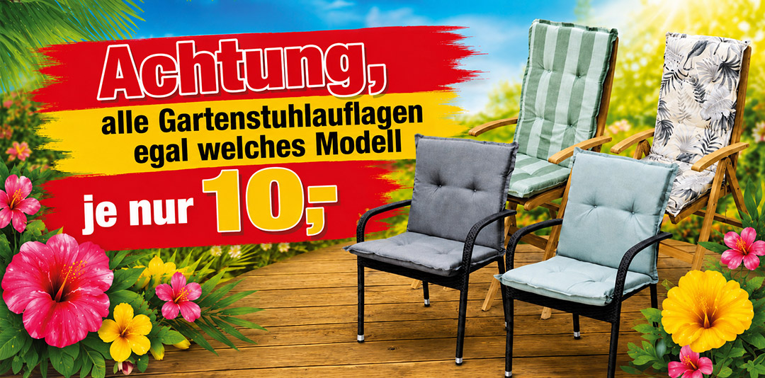 Angebote Gartensuhlauflagen nur 10 Euro